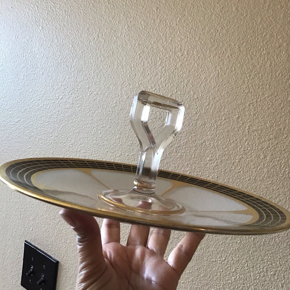 Vintage Mid-Century Modern Atomic Living Glass Appetizer Serving Tray - Picture 5 of 7
